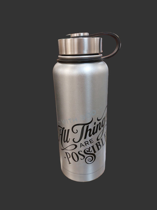WITH GOD ALL THINGS WATER BOTTLE