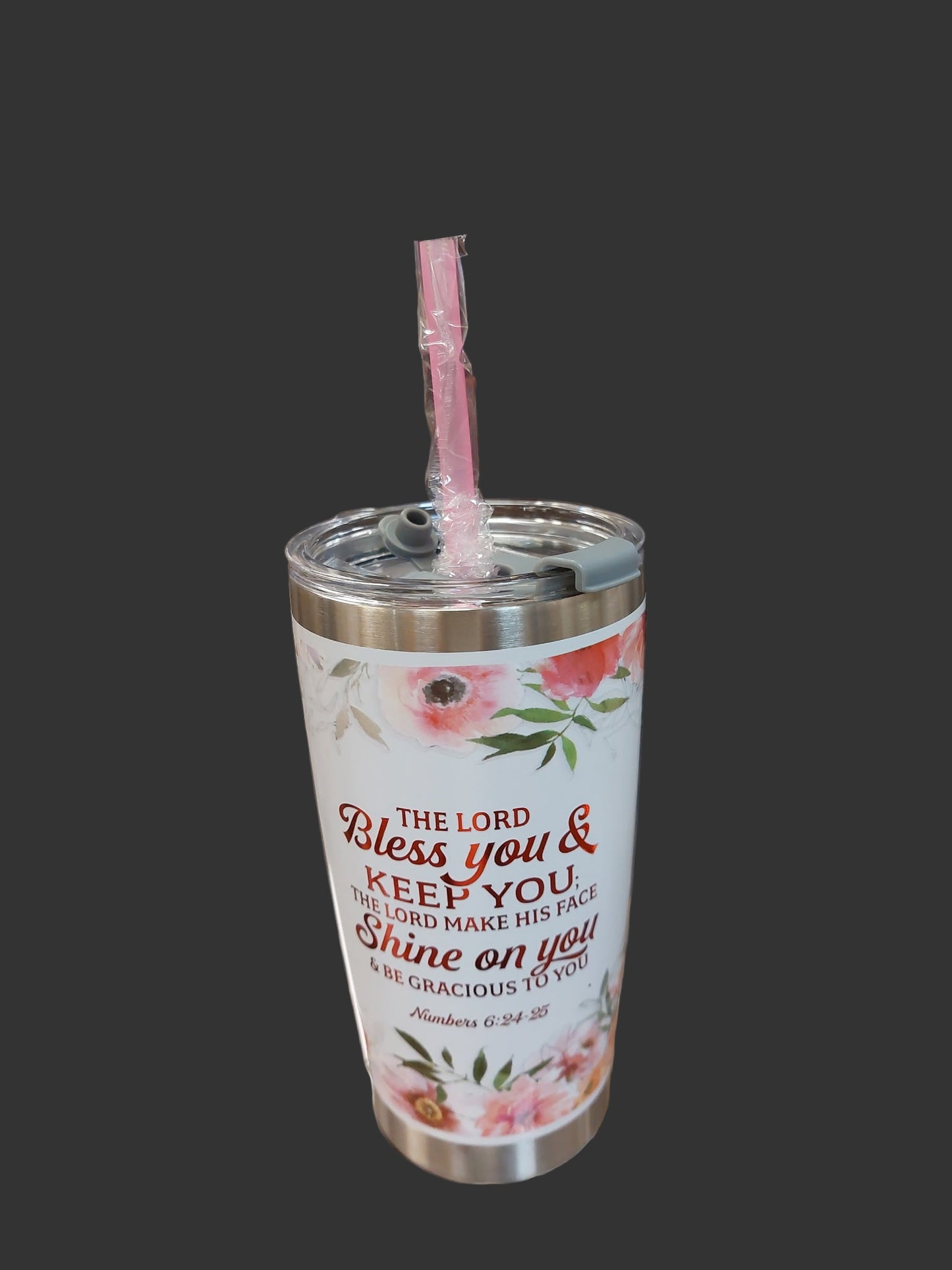 THE LORD BLESS YOU TUMBLER WITH STRAW