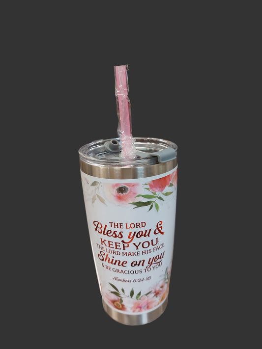 THE LORD BLESS YOU TUMBLER WITH STRAW