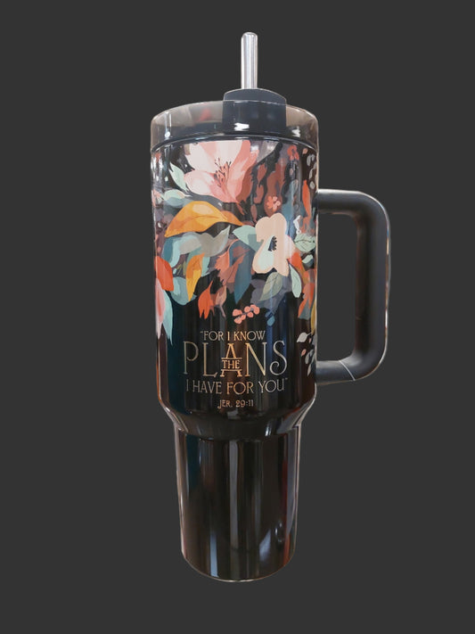 I KNOW THE PLANS STRAW TUMBLER